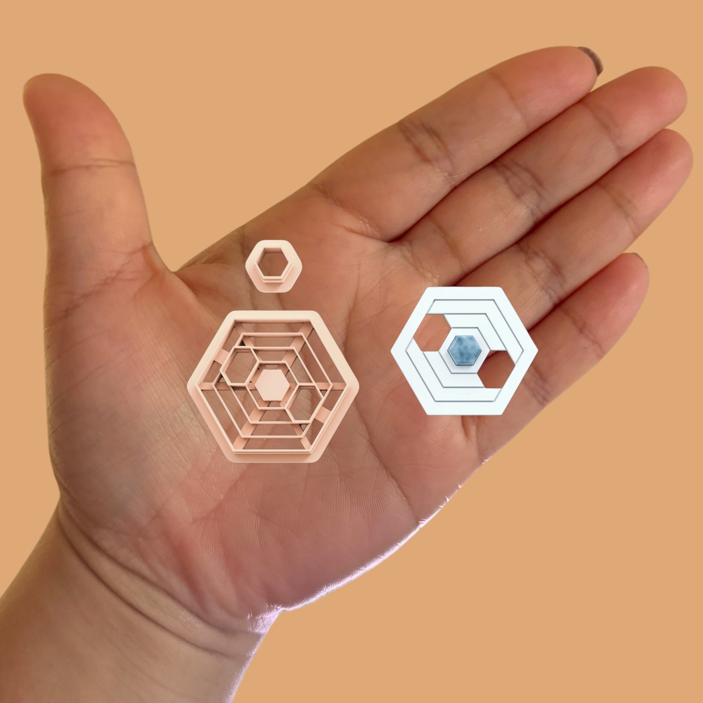 Architect Hexagon Earrings with Precious Stone
