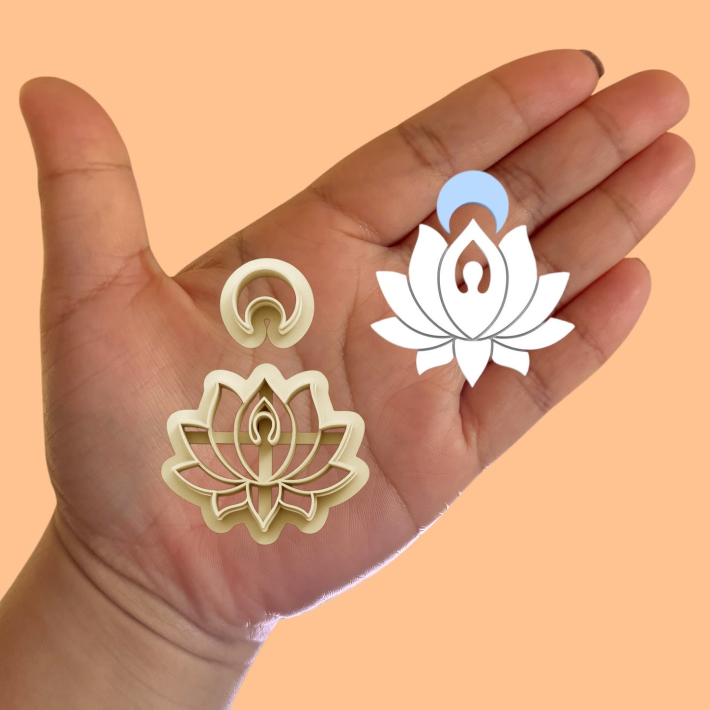 Moon Lotus Earring B Clay Cutter, Spring Clay Cutters
