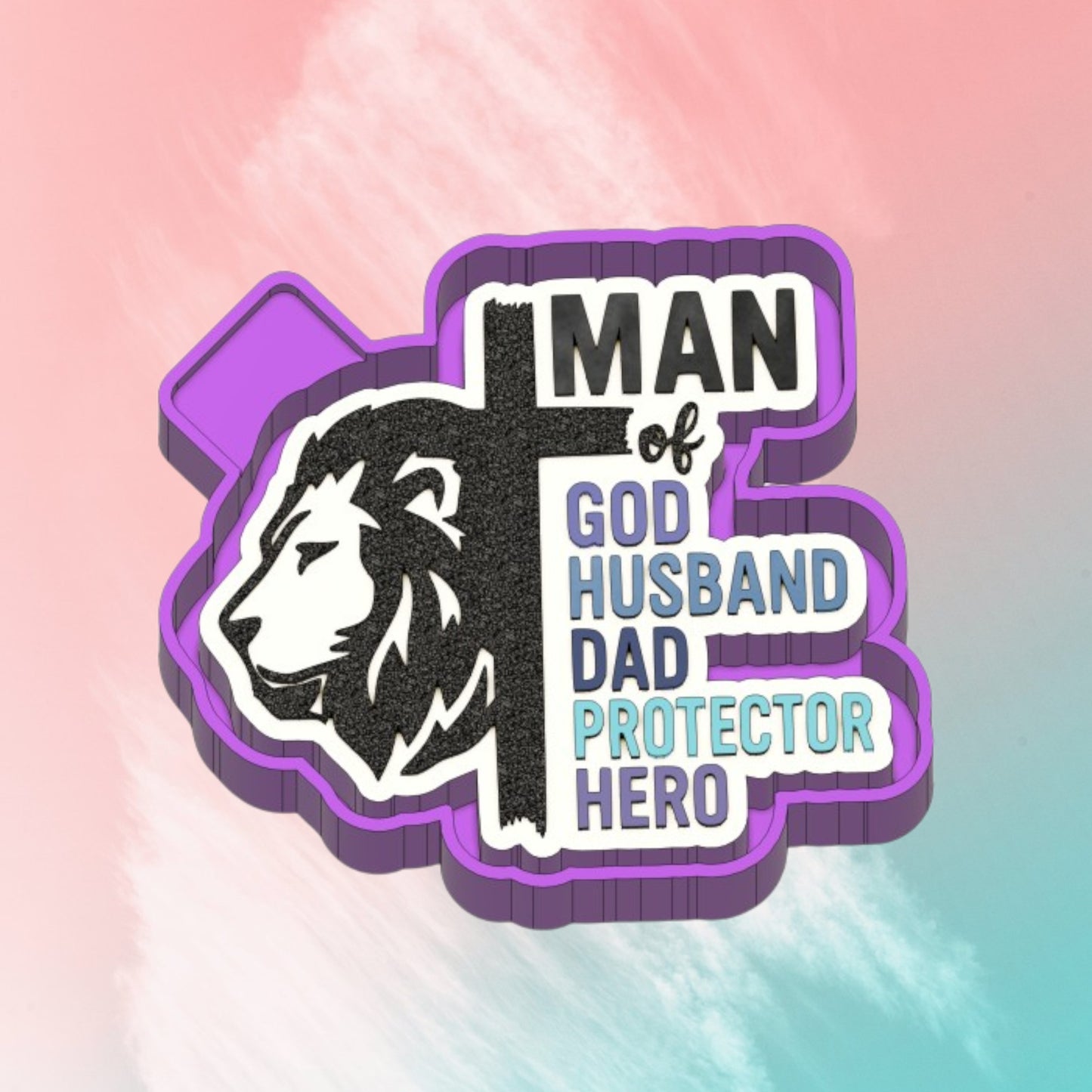 Man of God Christian Dad Freshie silicone mold