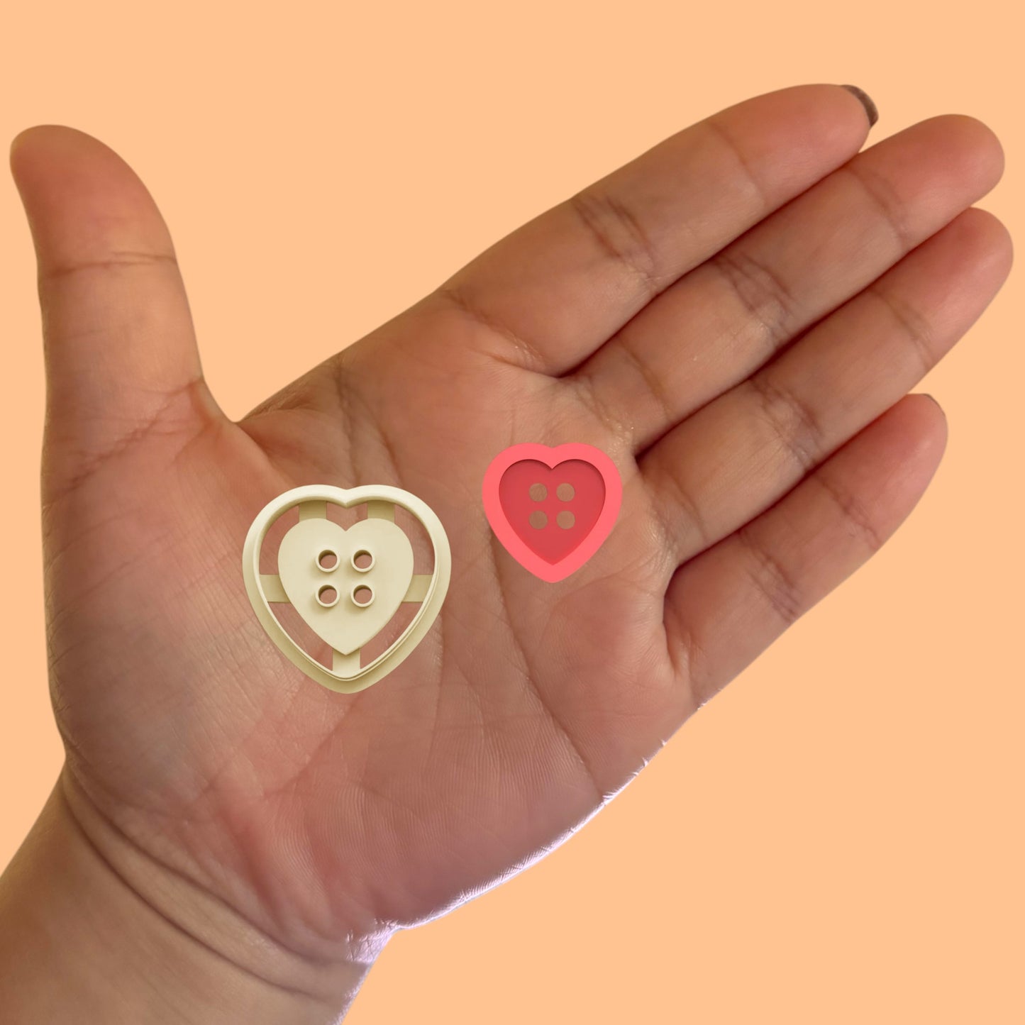 Button Heart Clay Cutter, Valentine's Day Clay Cutter