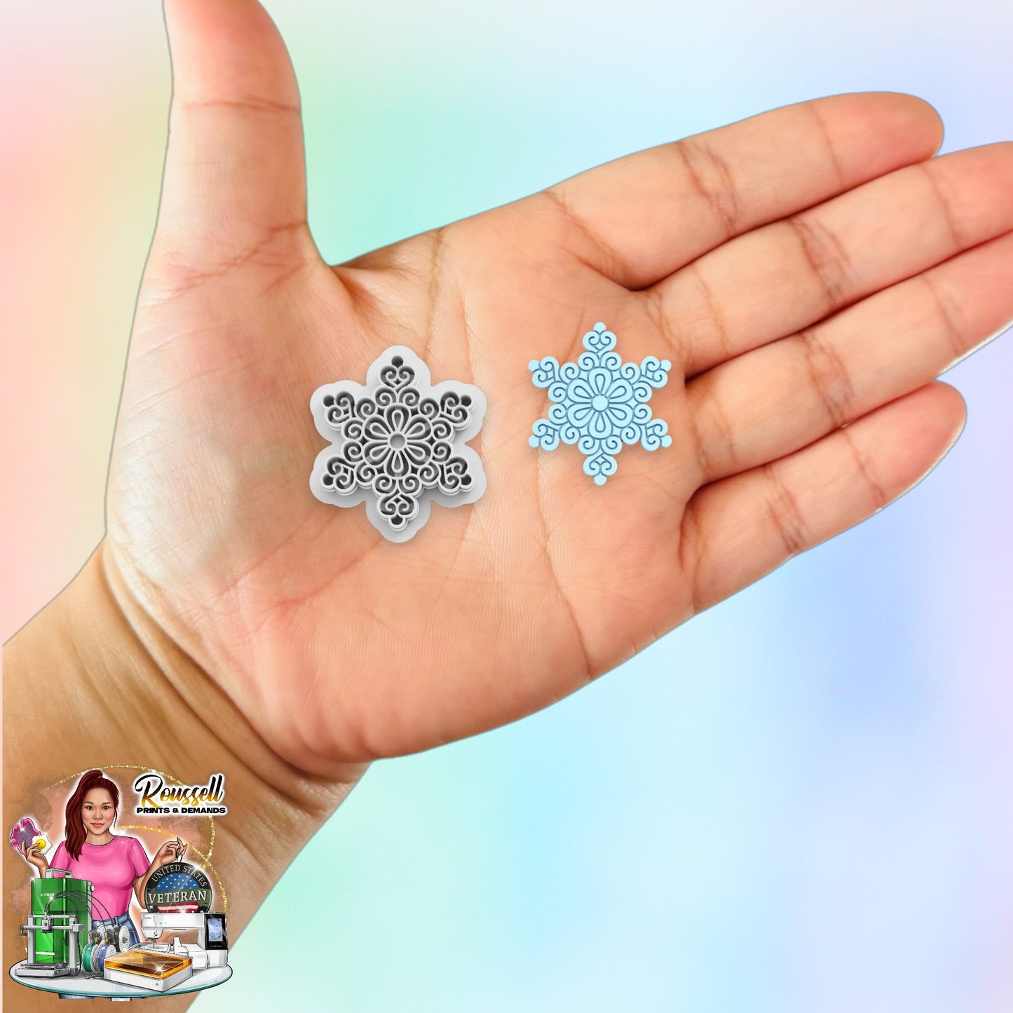 Snowflake Crystal Christmas cutter 3d printed