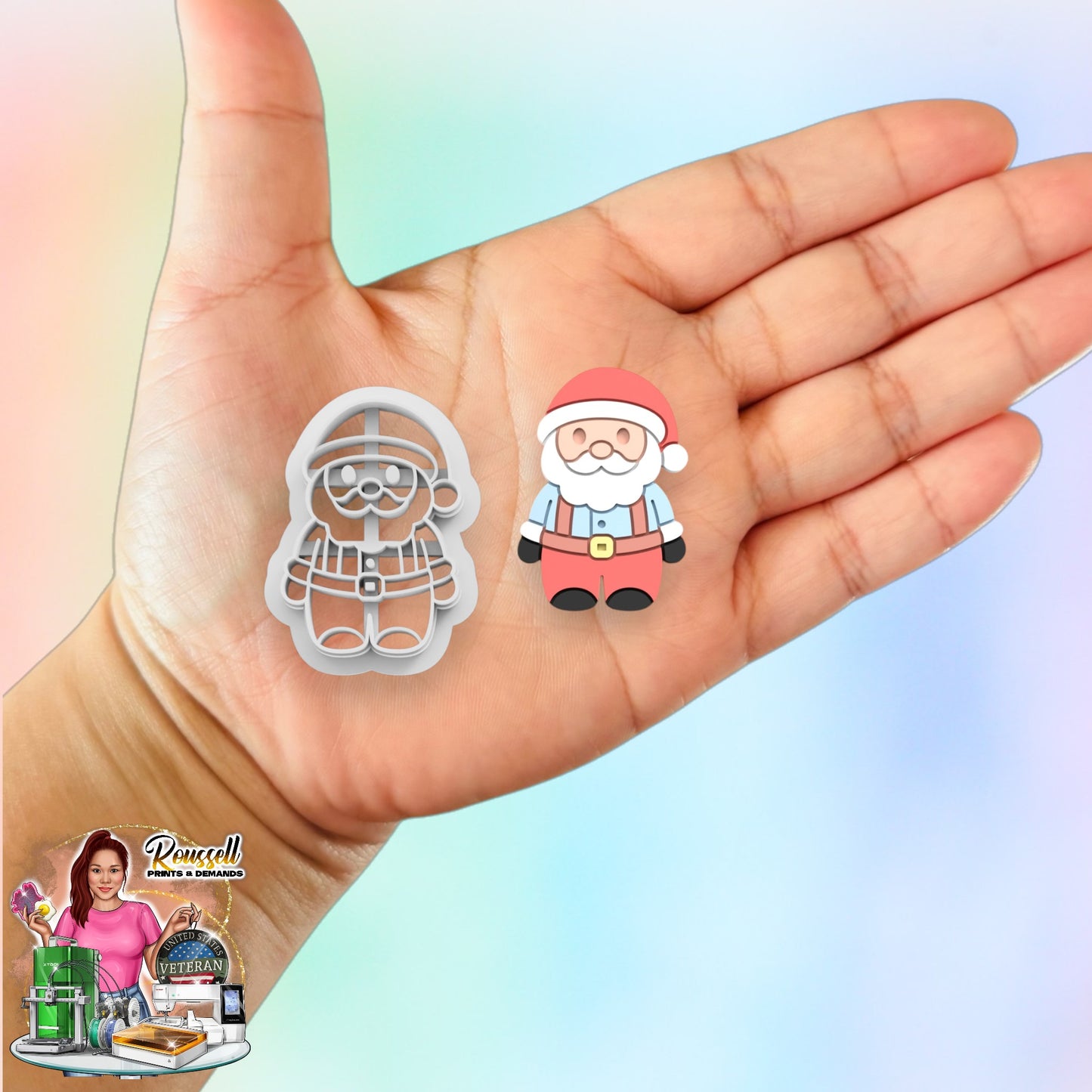 Santa in a Shirt Christmas cutter 3d printed