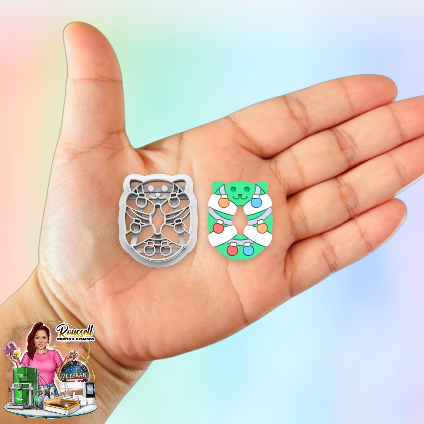 Christmas Wreath Cat cutter 3d printed