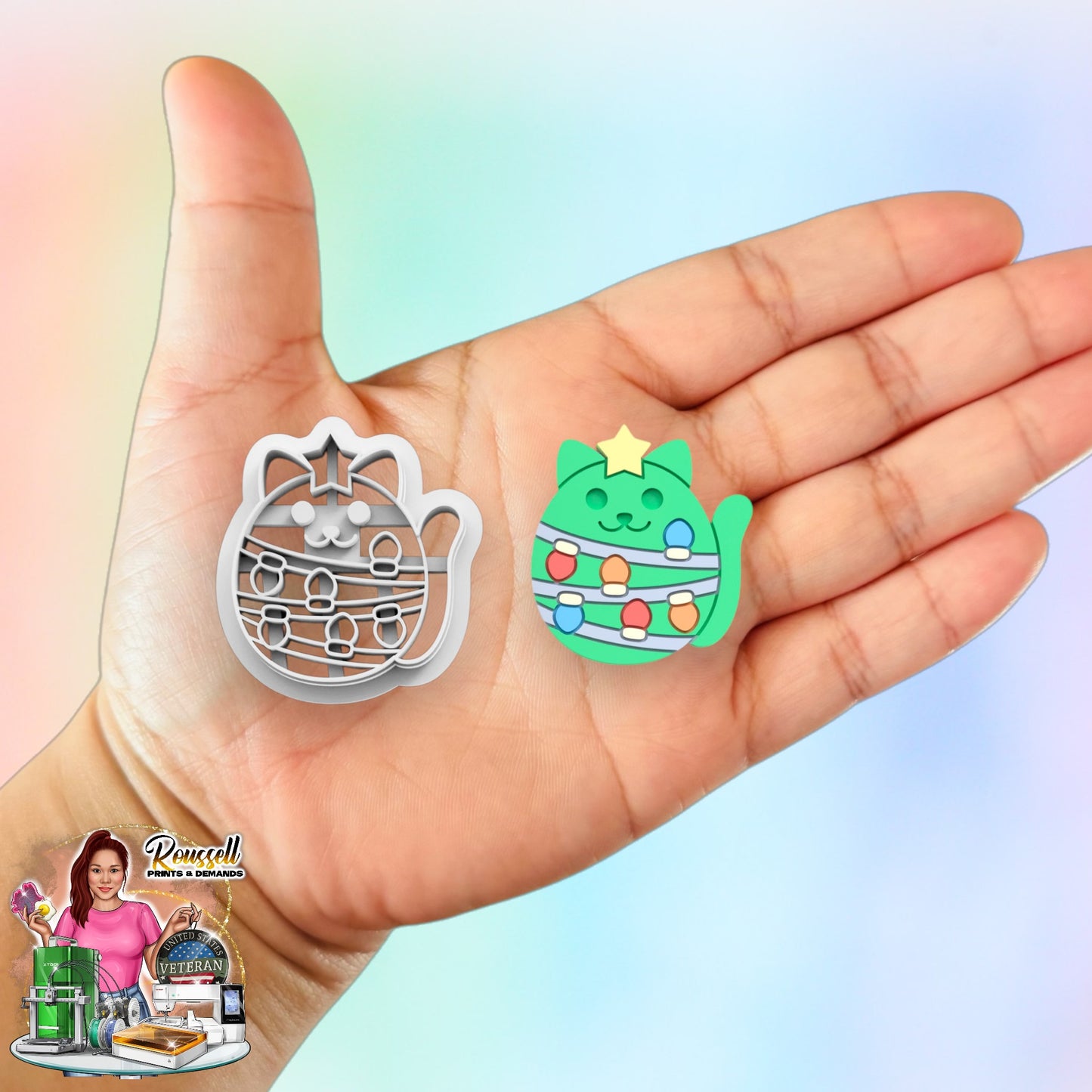 Christmas Tree Cat cutter 3d printed