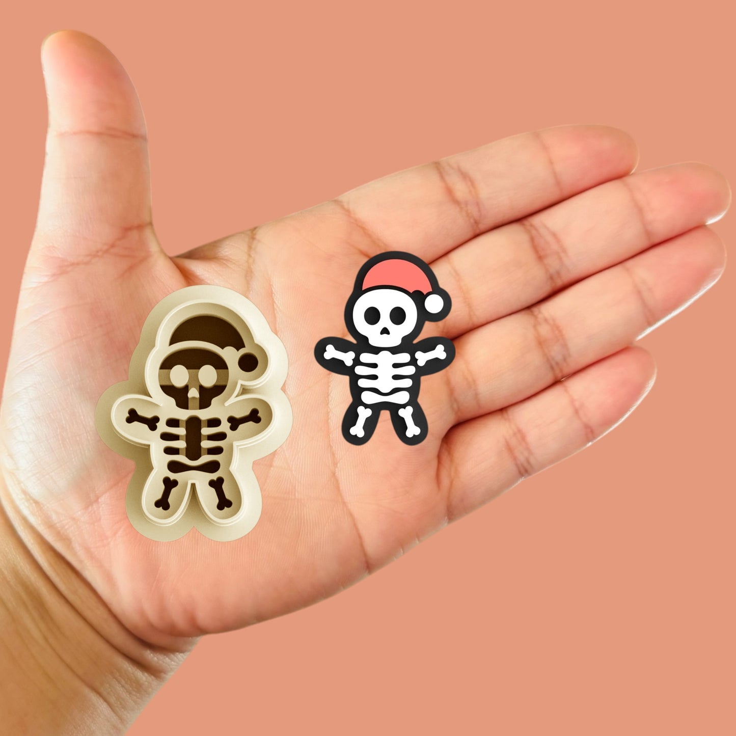 Santa Skeleton Halloween Clay Cutter | Polymer clay