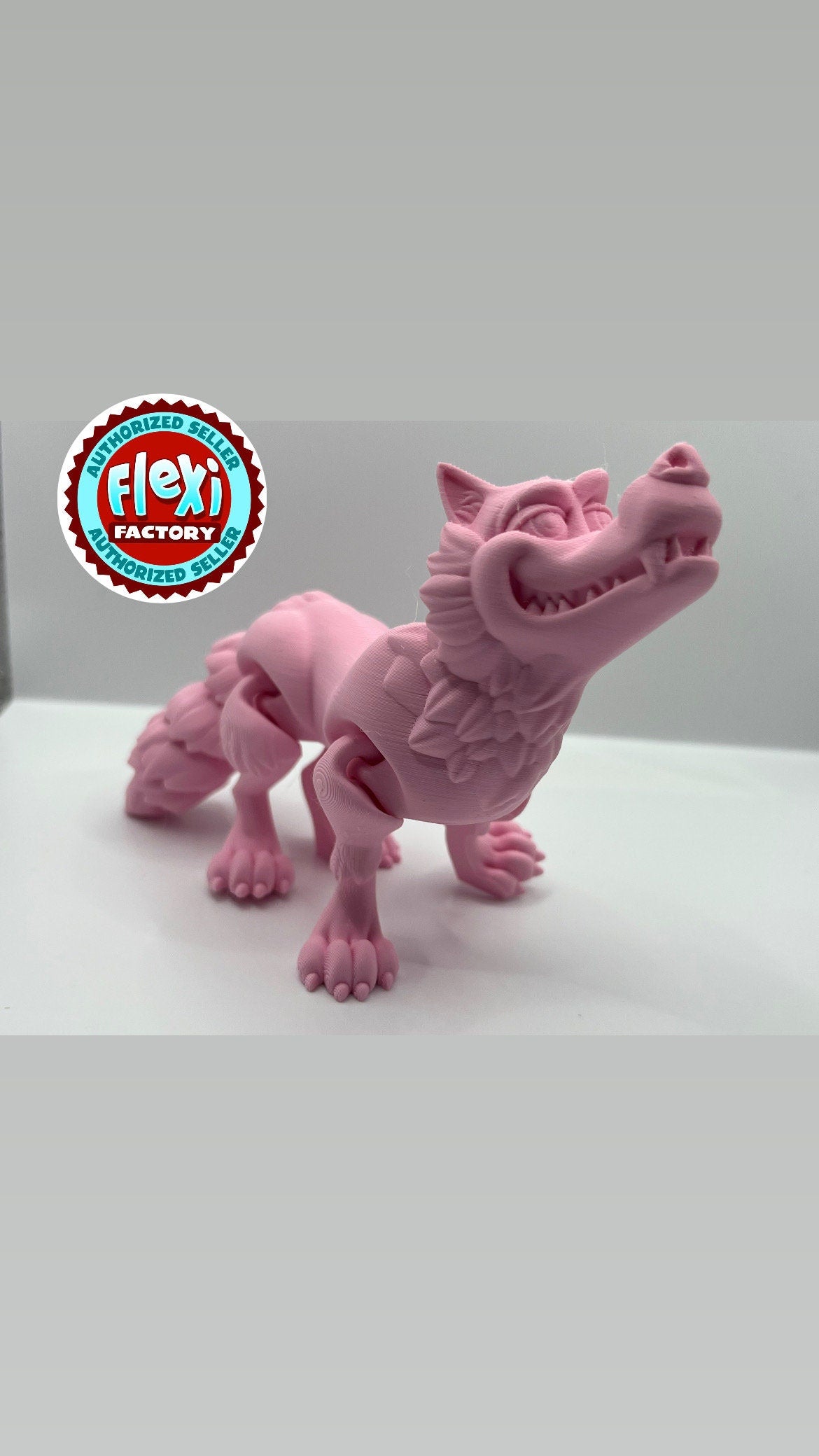 3d Printed Flexi wolf | Flexi Factory | Paintable | Desk Toy | Fidget Gadget | Pla