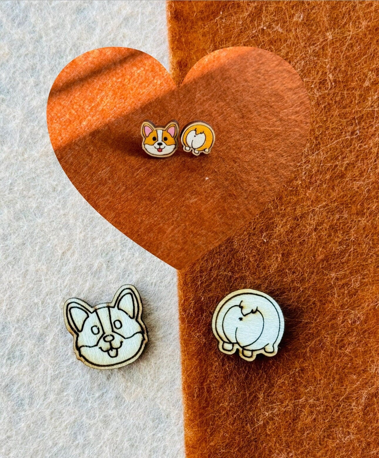 Corgi earring Stud BLANKS