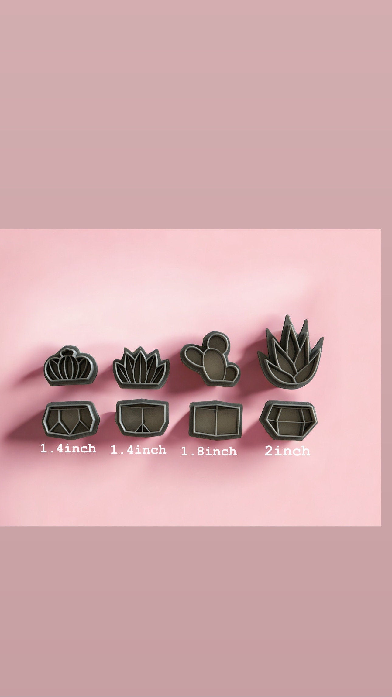 Cactus clay cutter set | Polymer clay cactus cutters