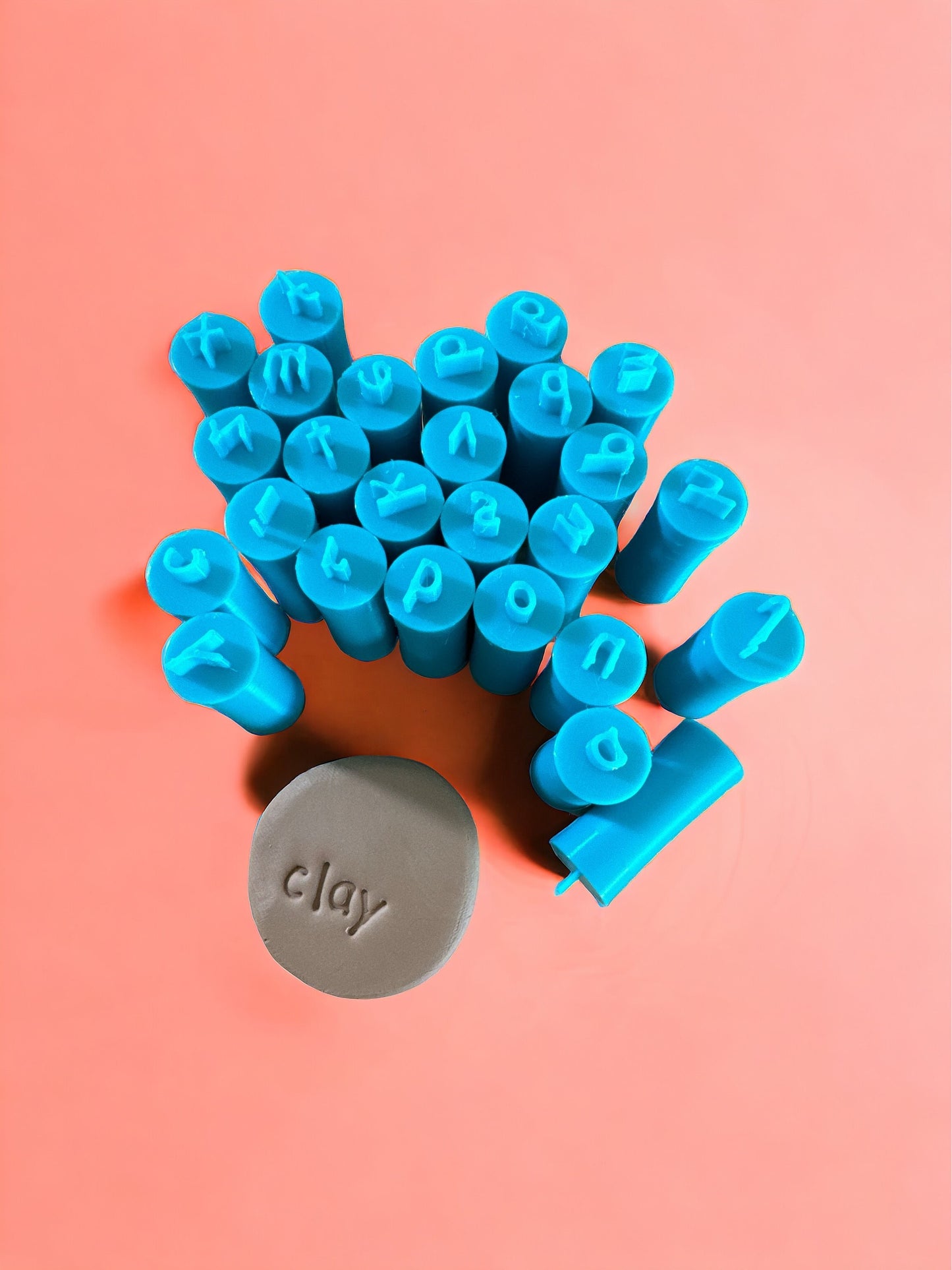 Alphabet lower case Set Clay stamps | Polymer clay Letter stamps.