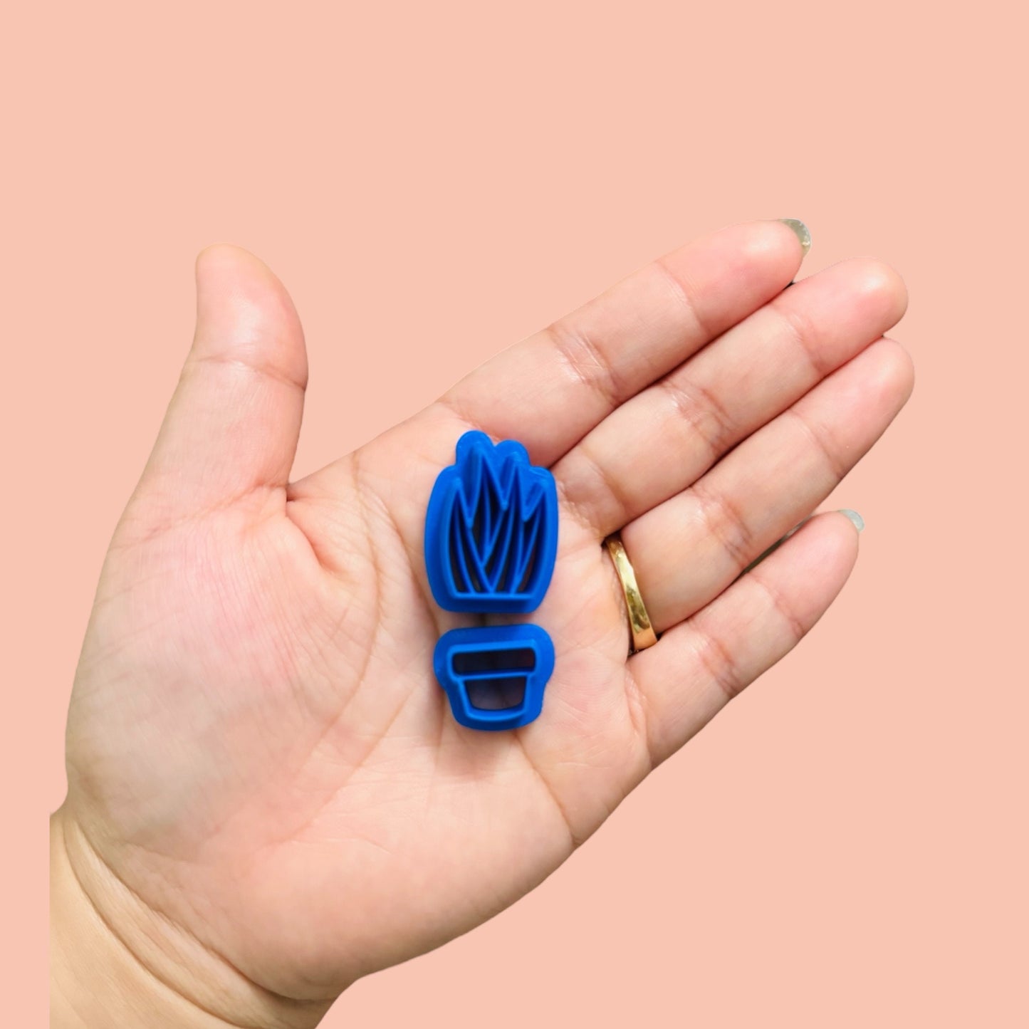 Potted Plant Aloe polymer clay cutter