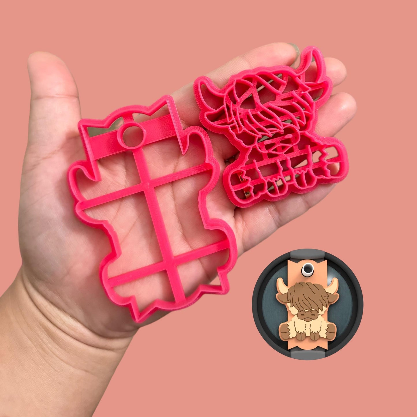 Highland Cow Tumbler topper