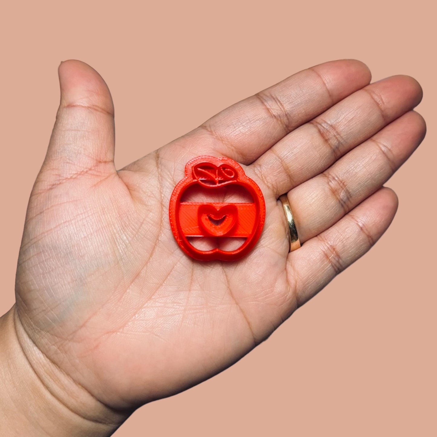 Apple with heart Clay cutter Polymer clay cutter