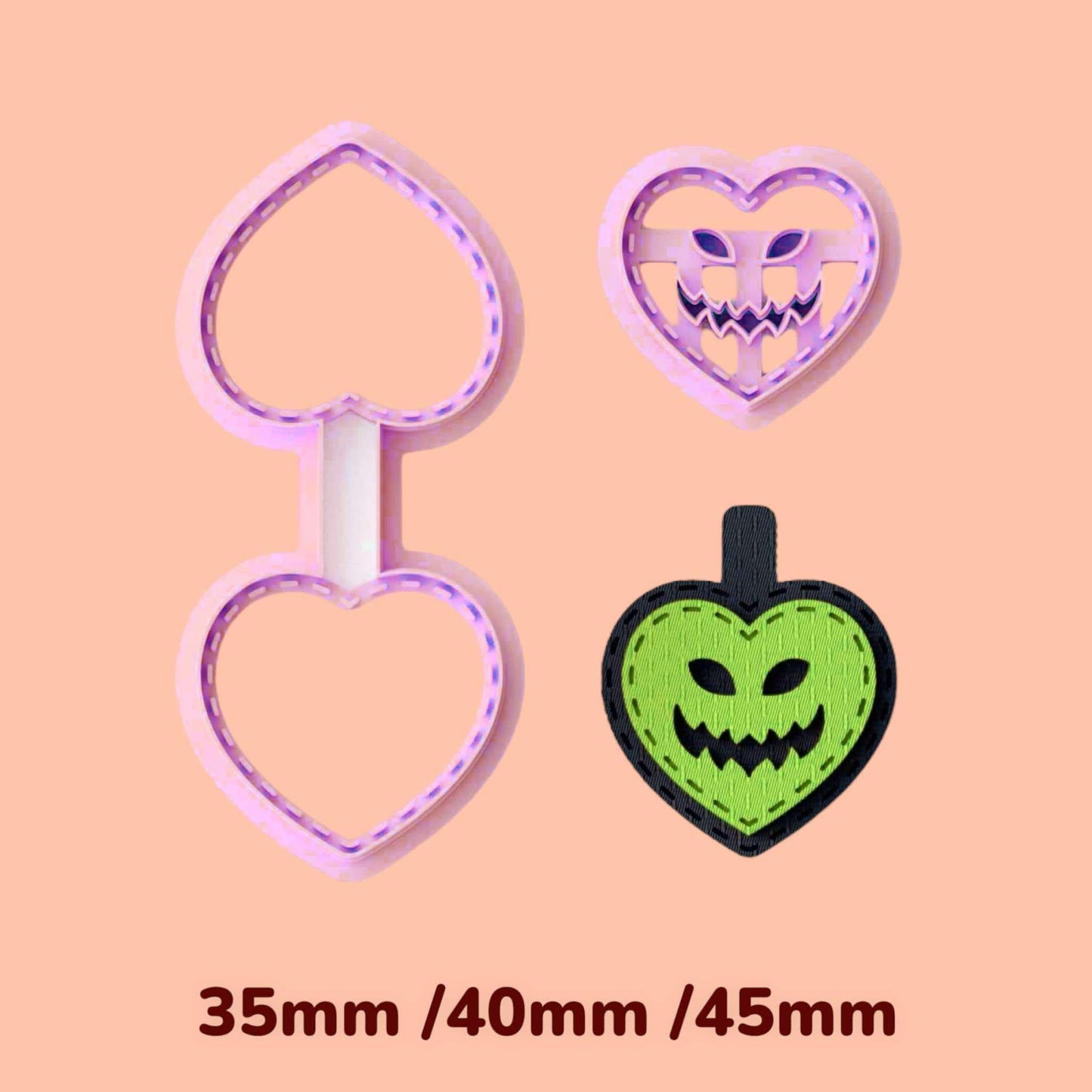 HAlloween Heart Key chain clay cutter