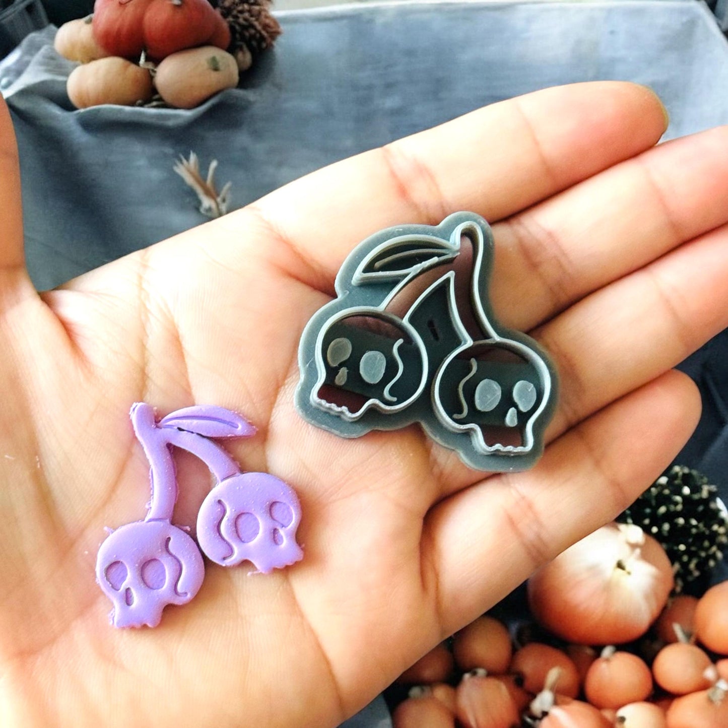 Skull Cherry Halloween Clay cutter