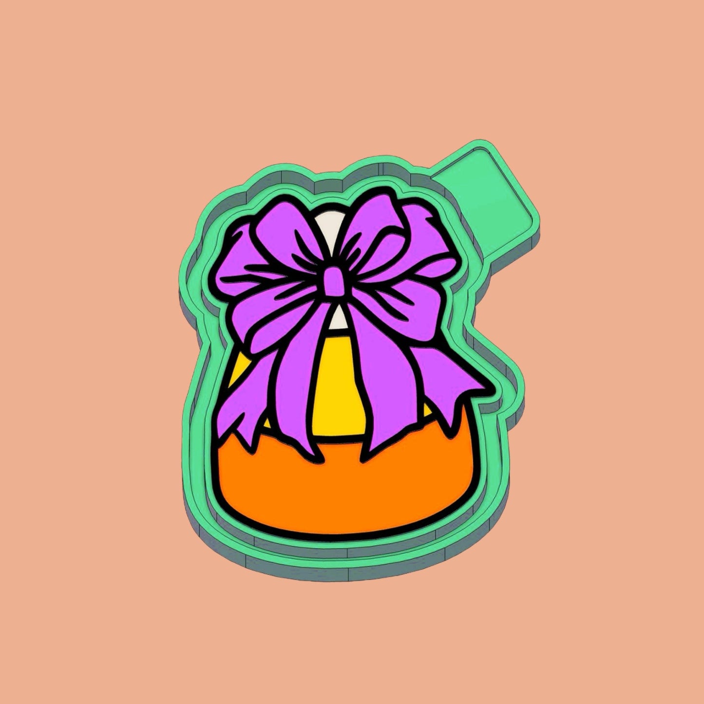 Halloween Candy Corn with bow Freshie Silicon Mold / Molder