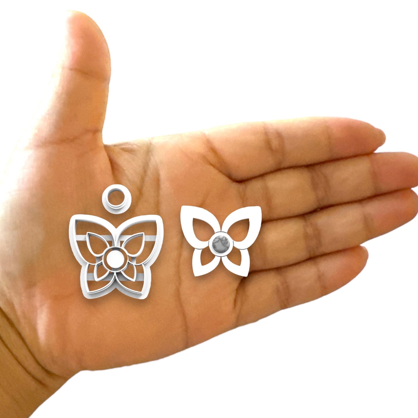 Butterfly Earring with precious Stone B Polymer Clay cutter