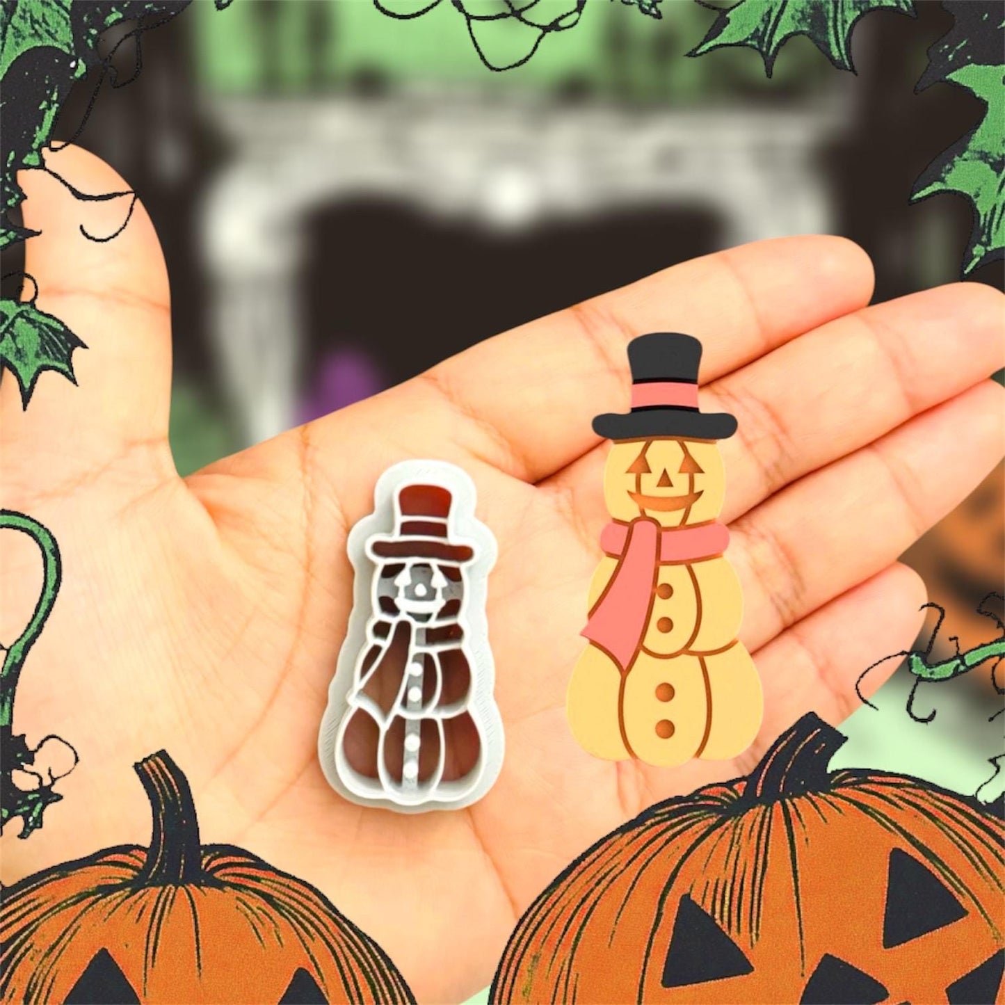 Pumpkin snowman Halloween Polymer clay Cutter| Polymerclay unique cutter