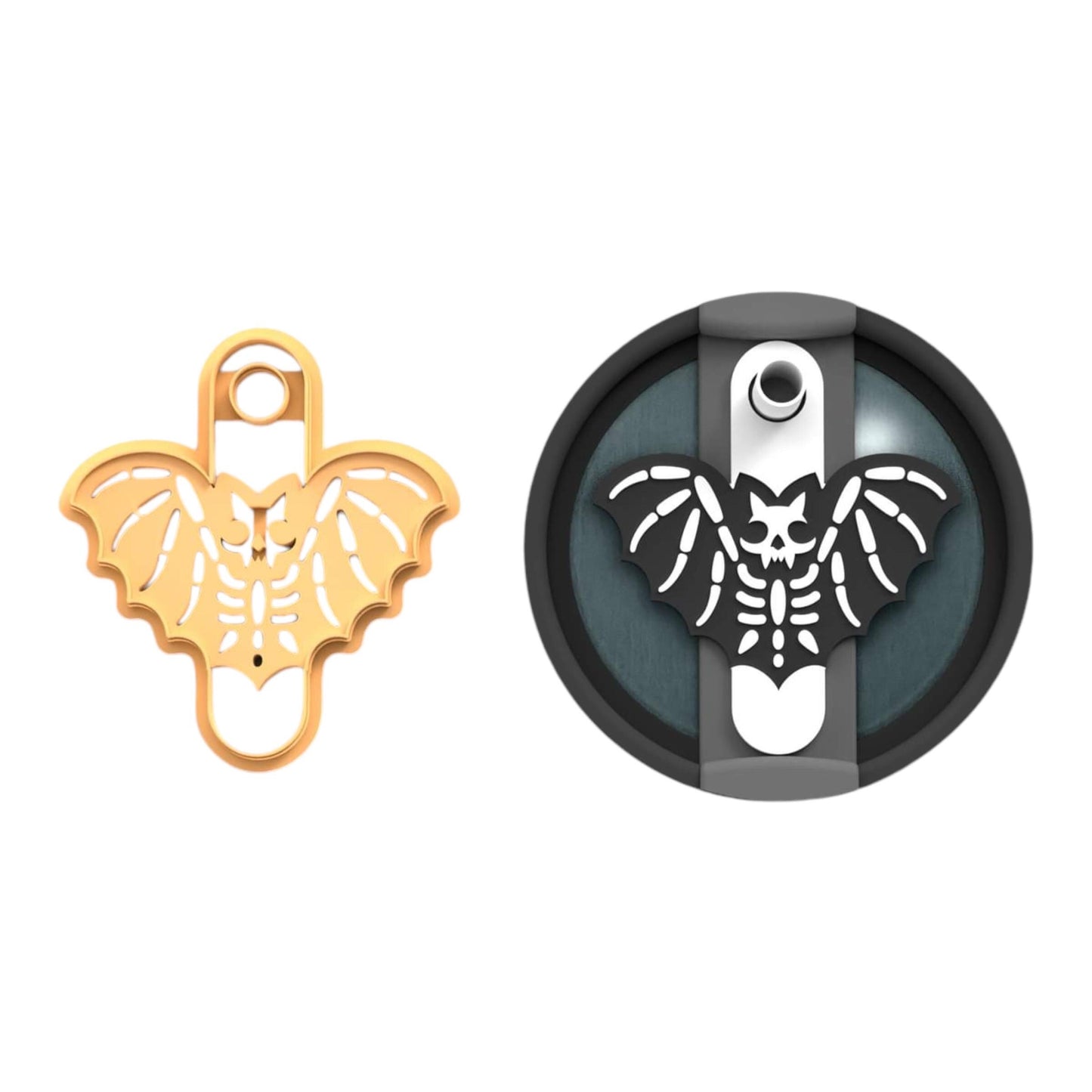 Skelton Bat Tumbler topper cutter | halloween clay cutter