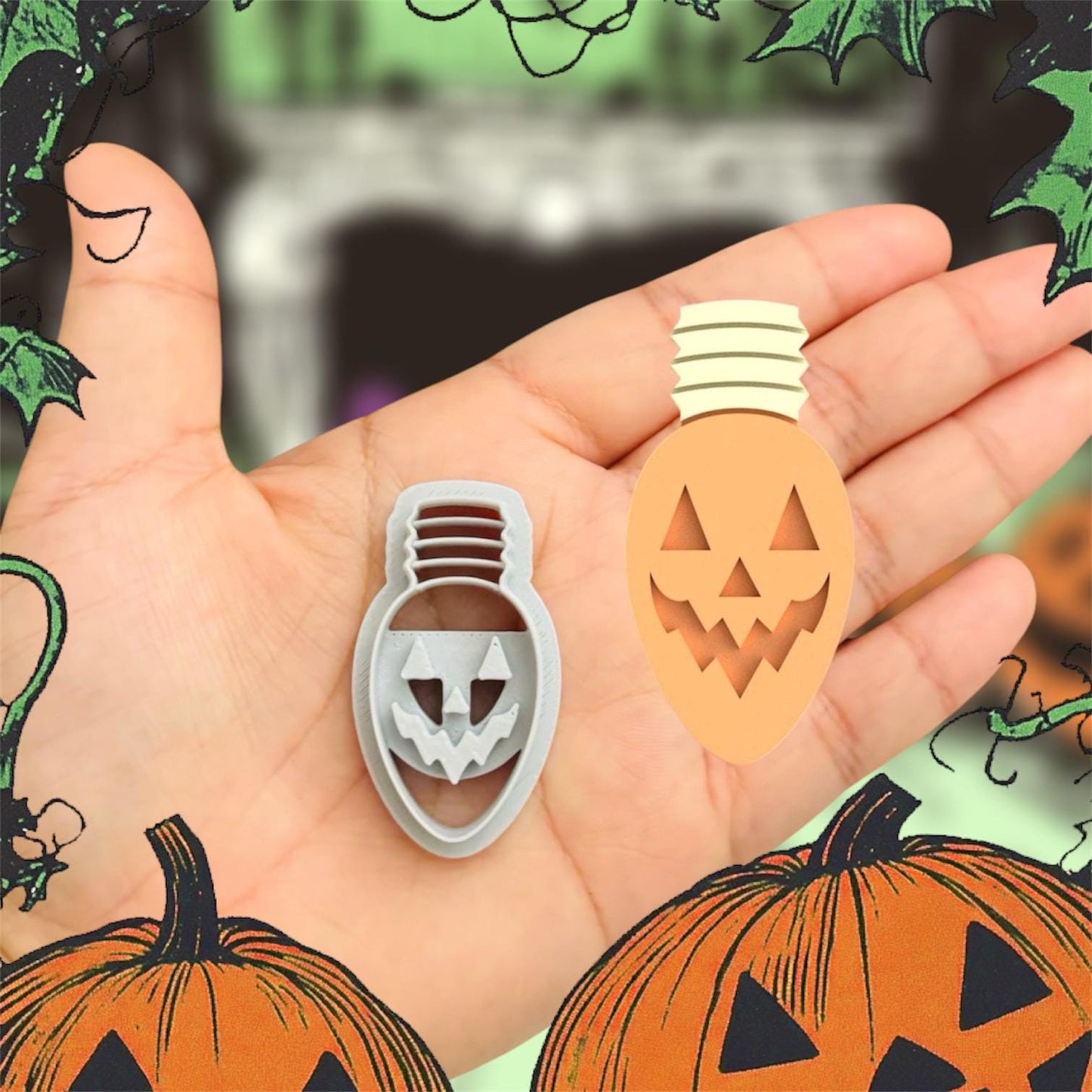 Creepy light bulb Halloween Polymer clay Cutter| Polymerclay unique cutter