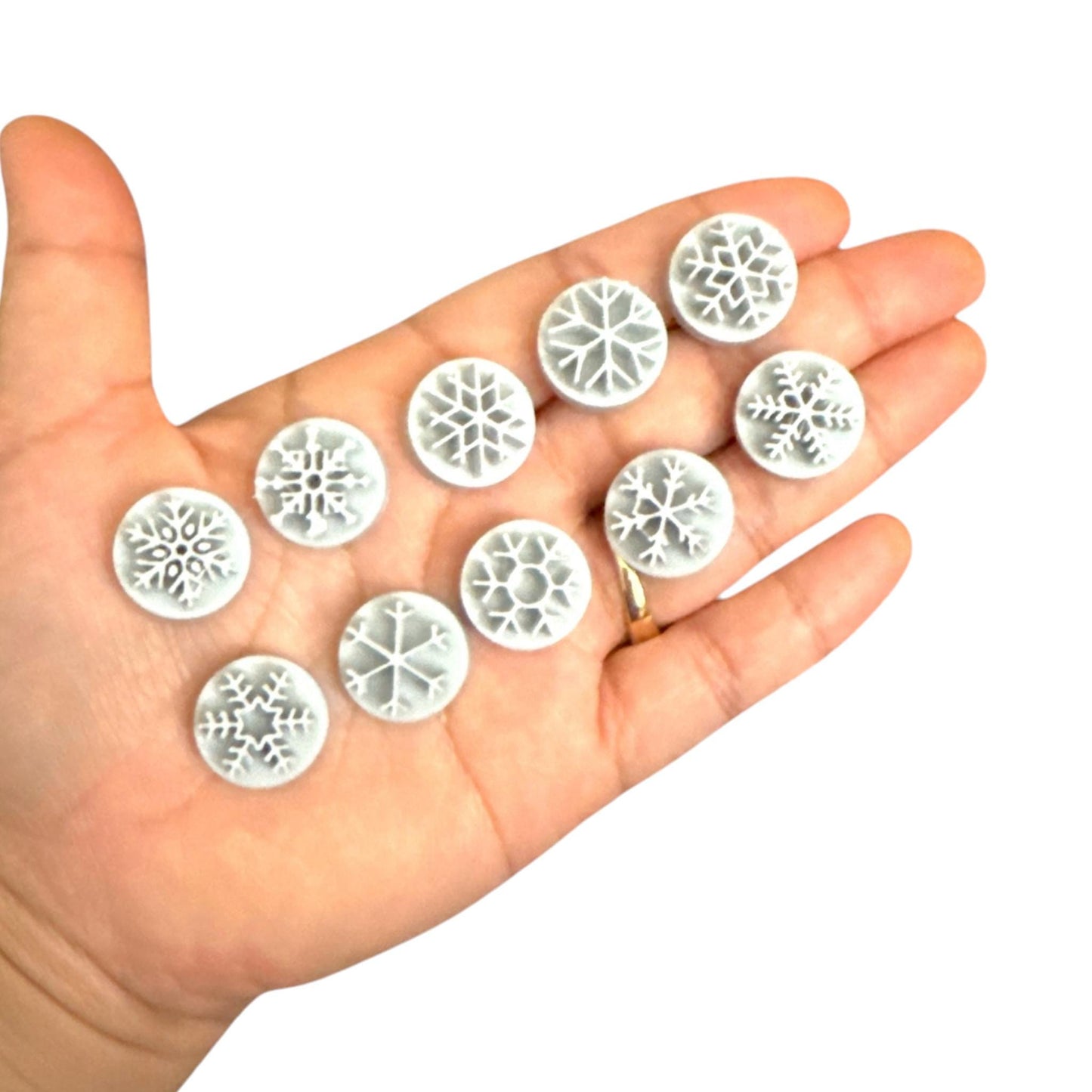 Christmas Snowflake Stamps Polymer Clay Stamps | 2 Sizes | 10 pcs