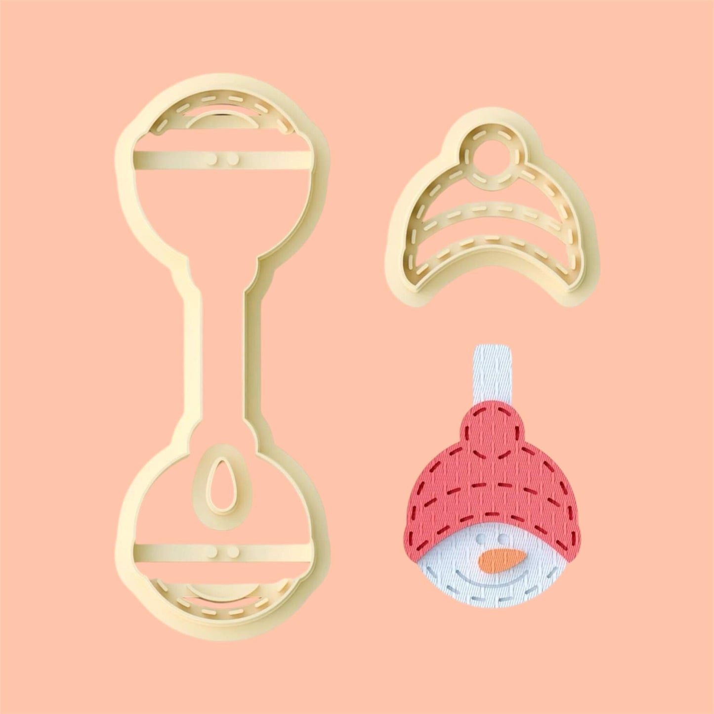 Snowman Keychain clay cutter