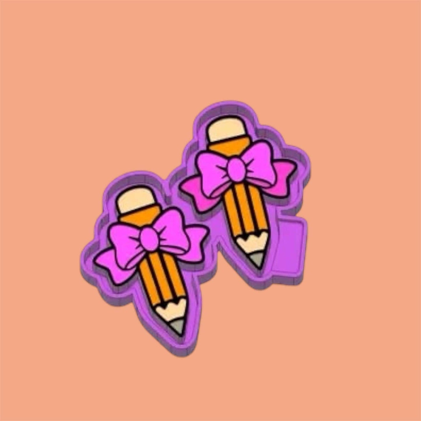 Pencil with bow vent size Freshie Silicon Mold / Molder