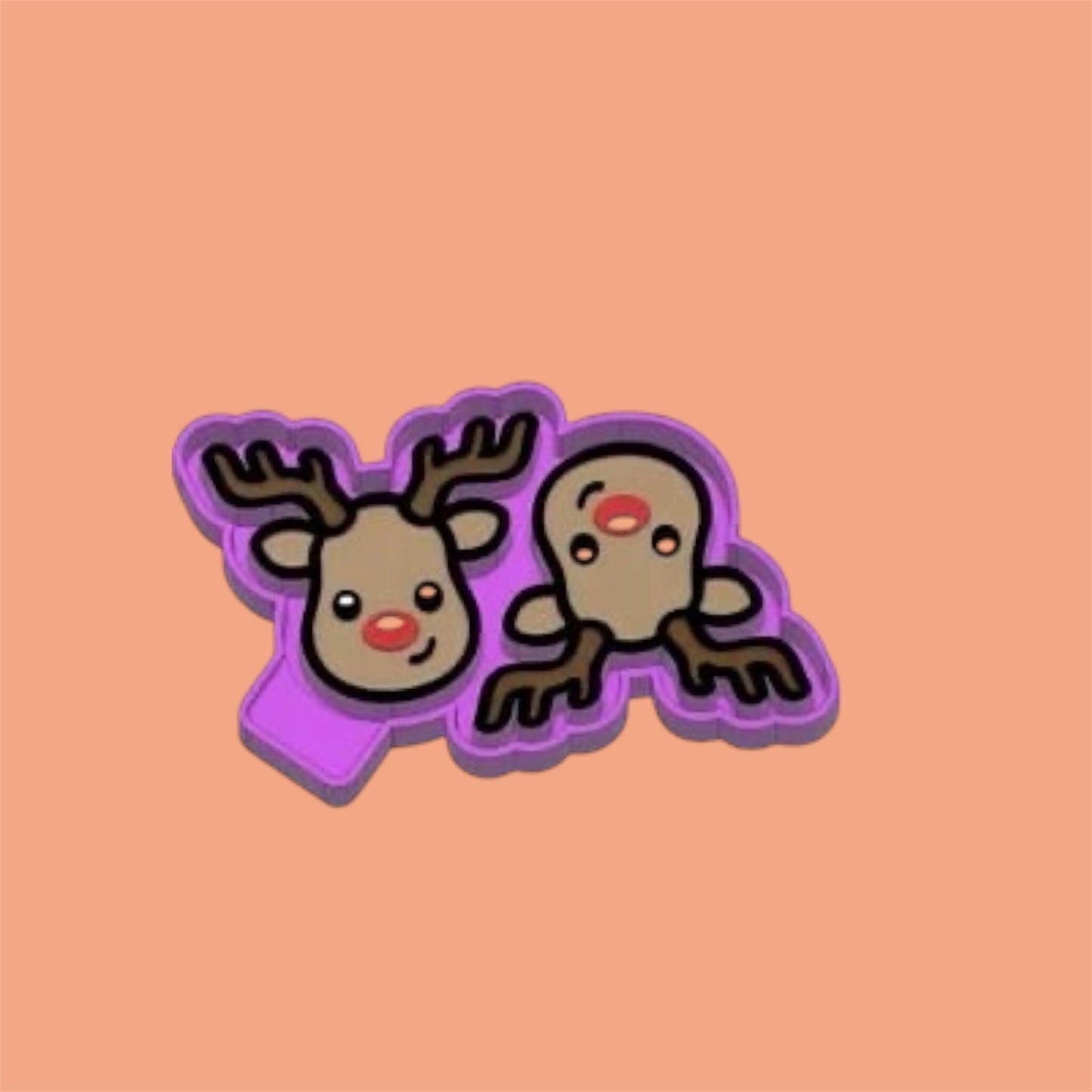 Cute Reindeer vent size Freshie Silicon Mold / Molder