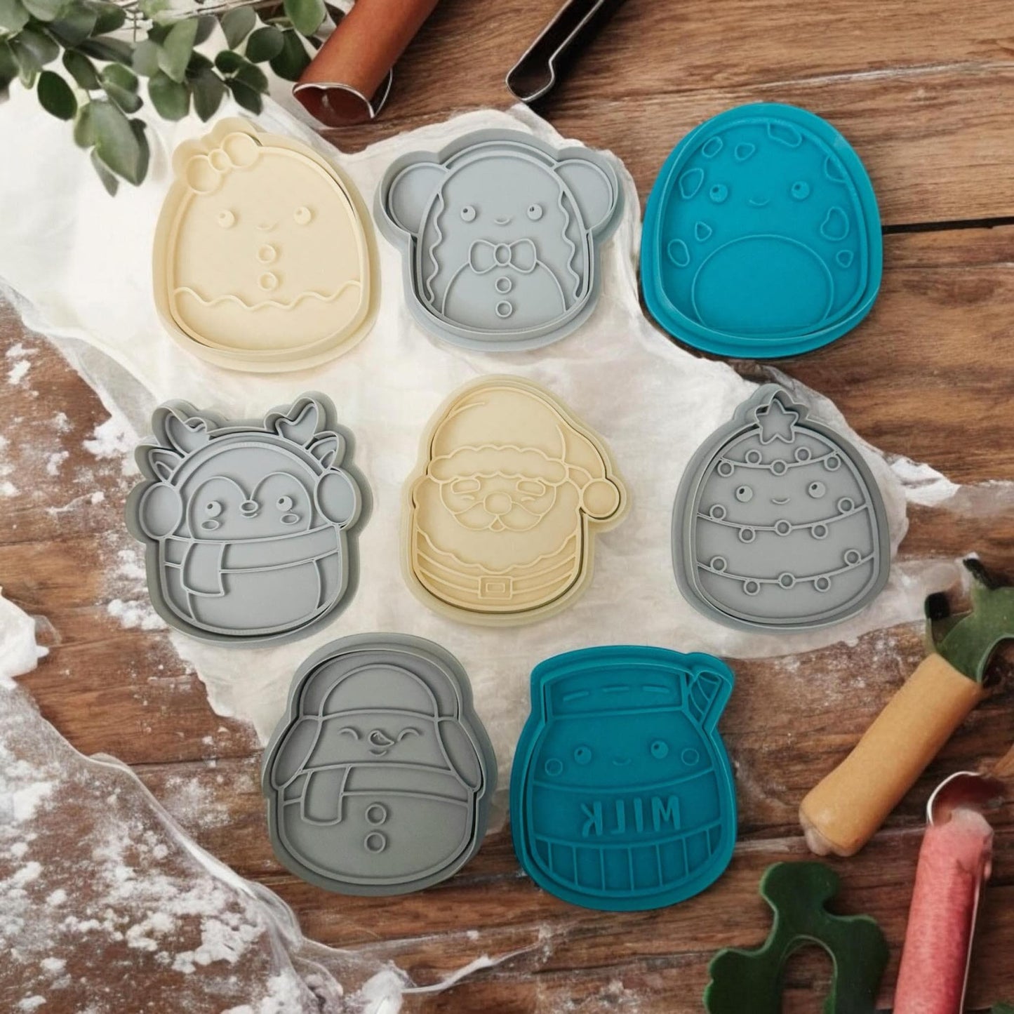 Squishmallow Christmas Cookie cutter- Cookie Cutter - Stamp - Fondant Cutter