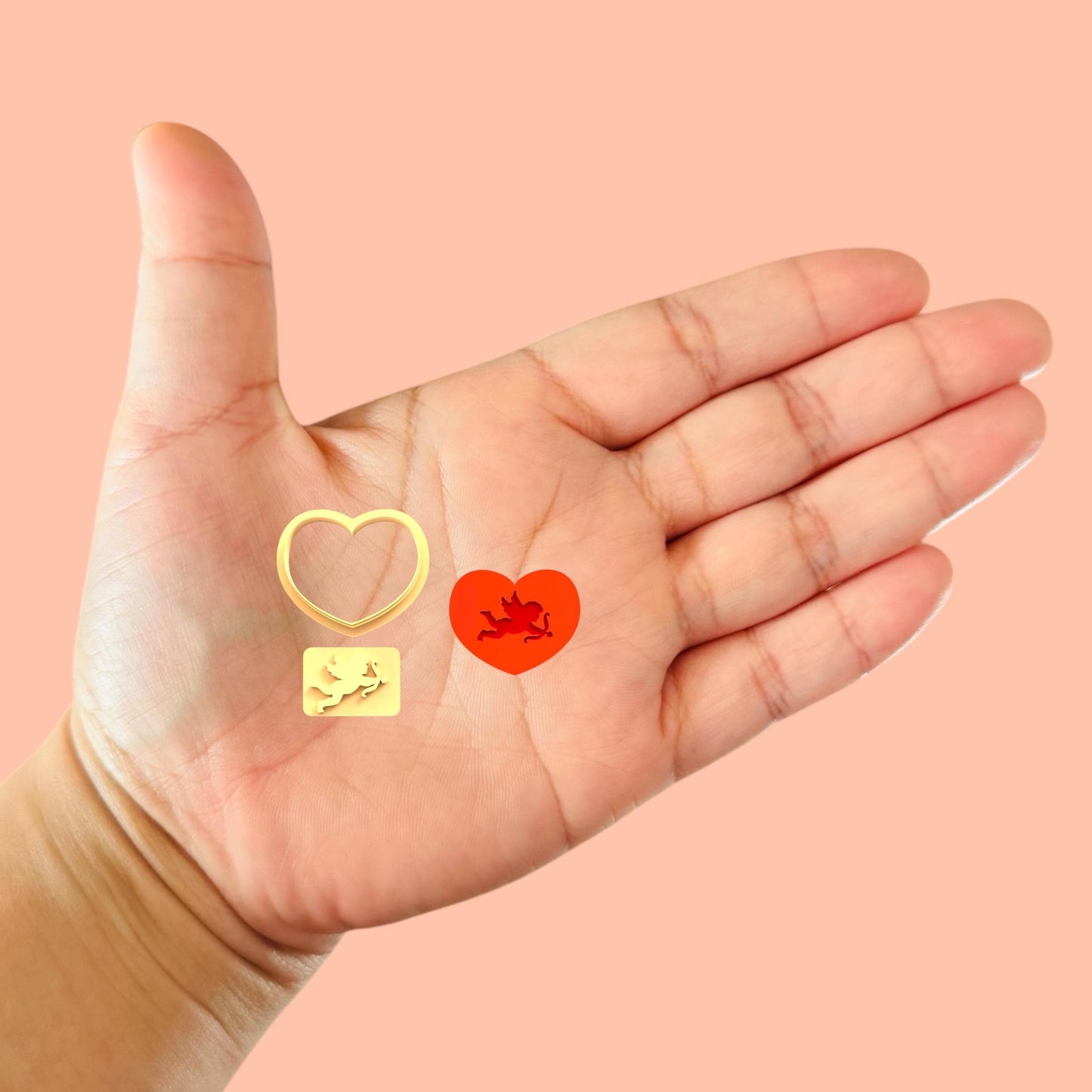 Cupid stamps Valentines clay cutter