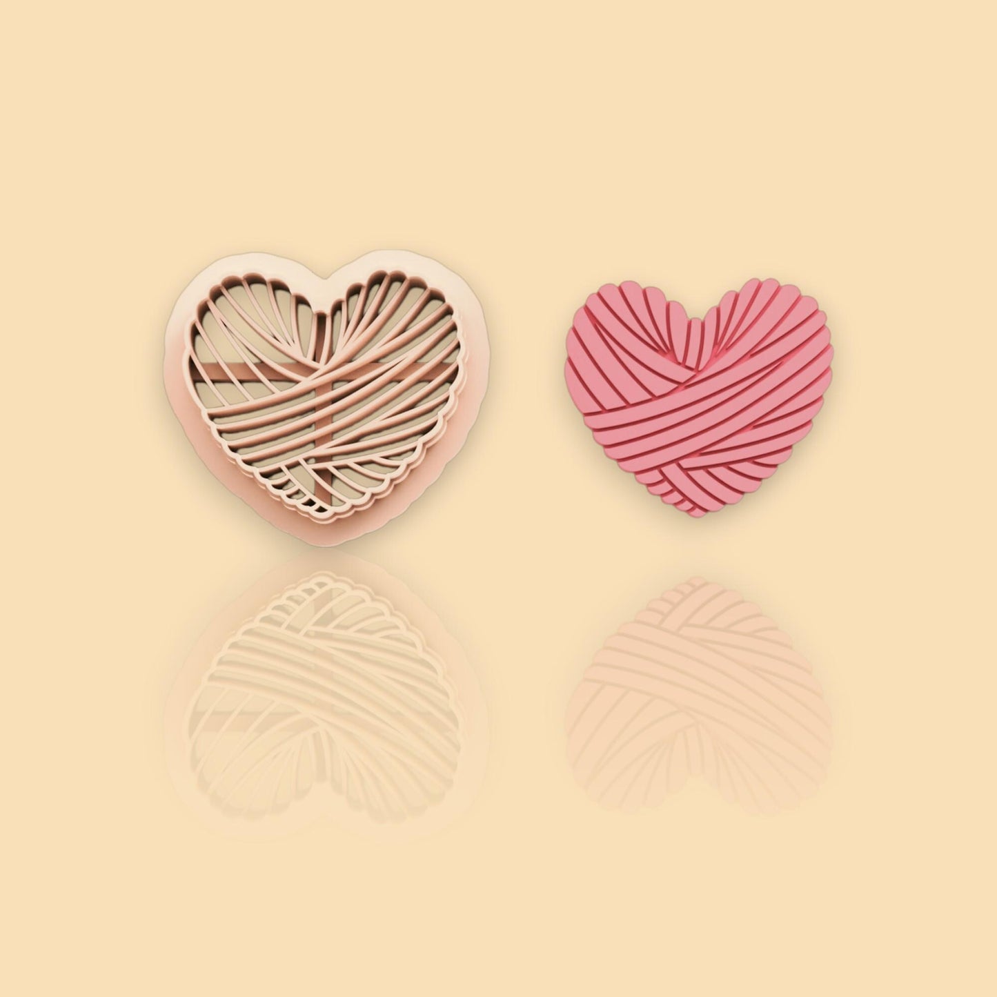 Heart with thread Polymer Clay cutter | Air dry cutter