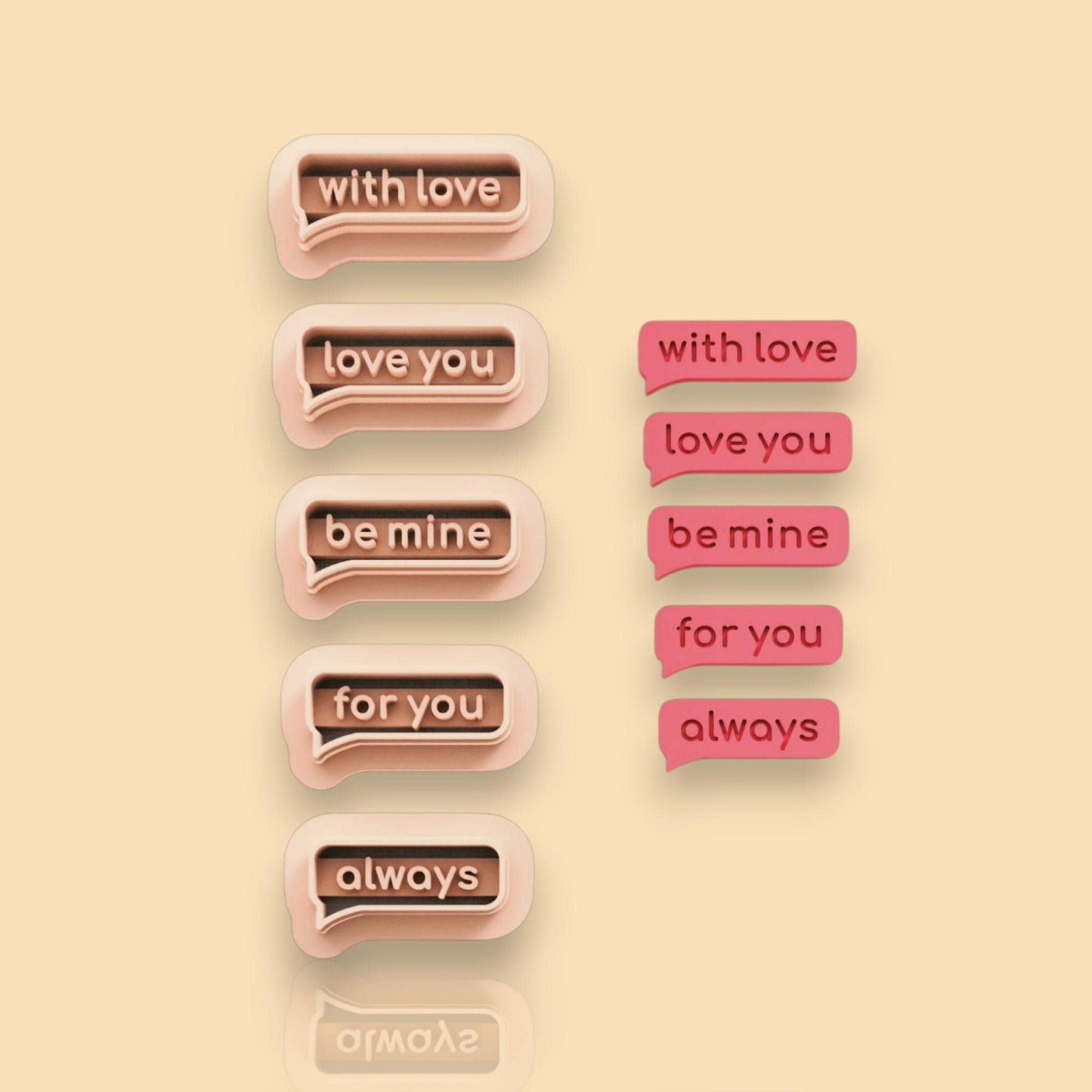 Love messages pack Polymer Clay cutter | Air dry cutter