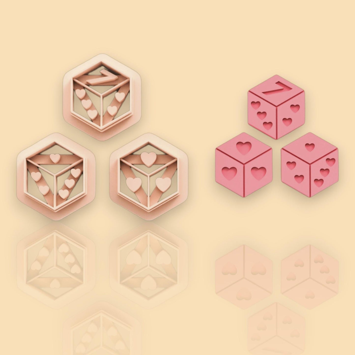 Love dice Polymer Clay cutter | Air dry cutter
