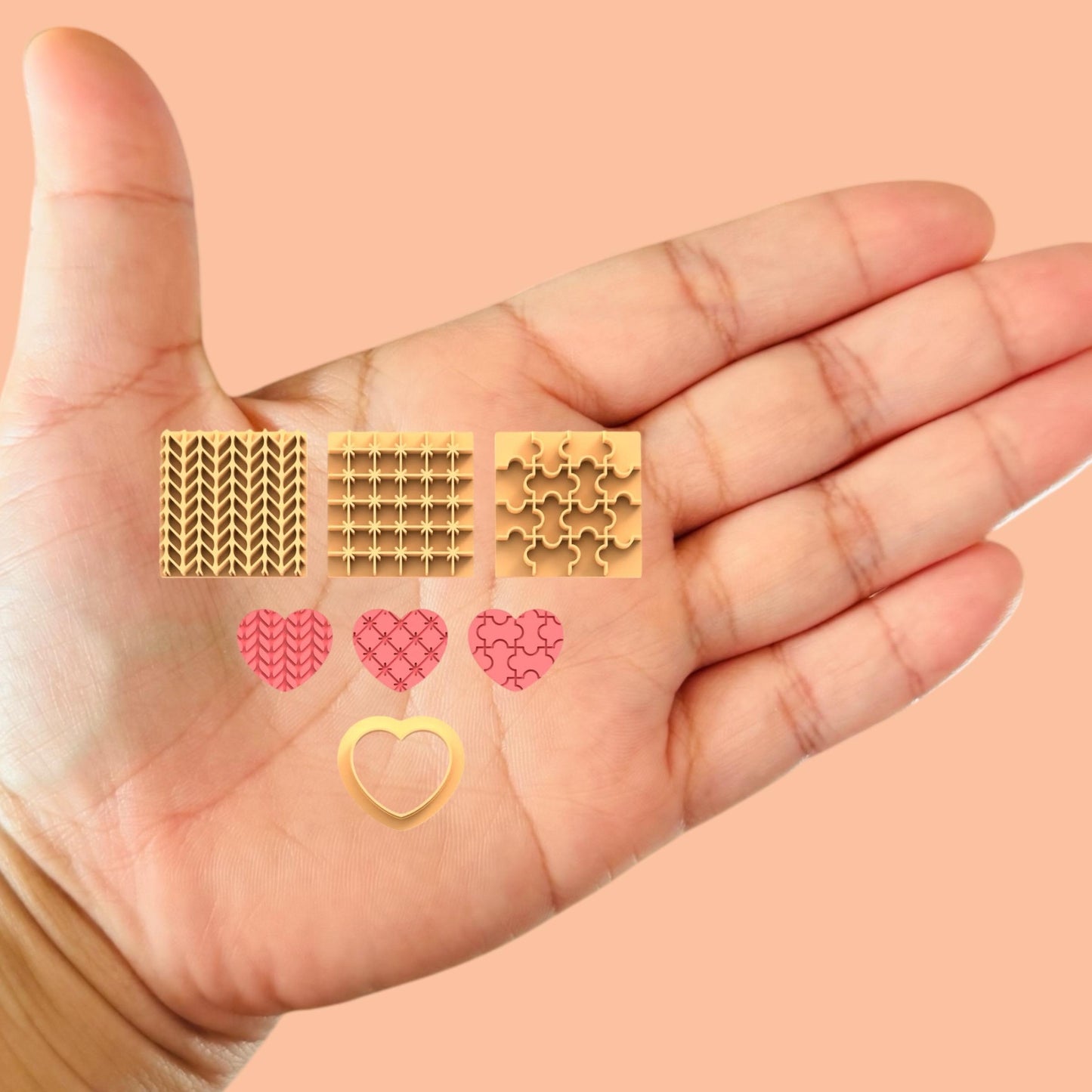 Textured stamp with Heart cutter