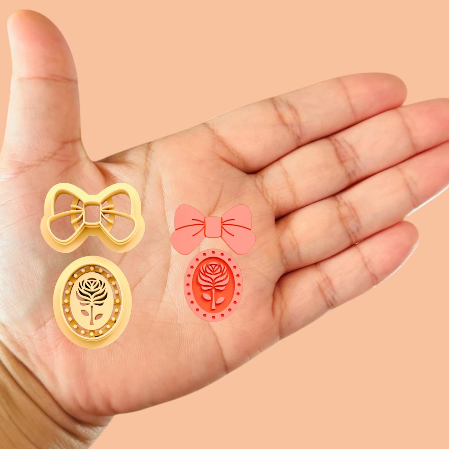 Ribbon with Rose Earring Combo Valentines Cutter