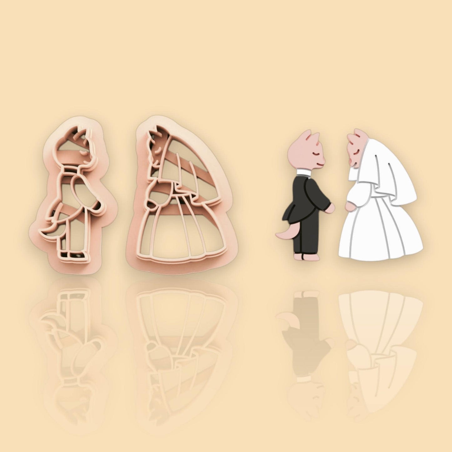 Cat wedding Polymer Clay cutter | Air dry cutter