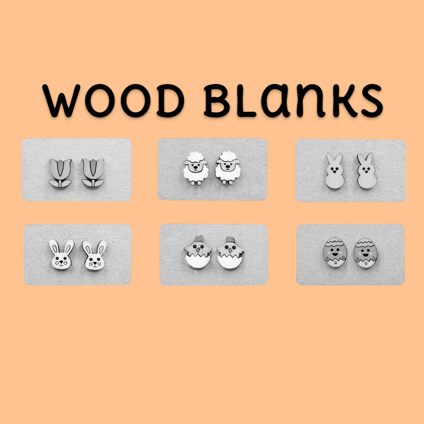 Wood blanks earring