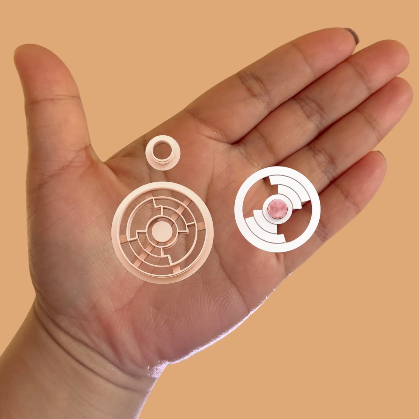 Architect Circle Earrings with Precious Stone