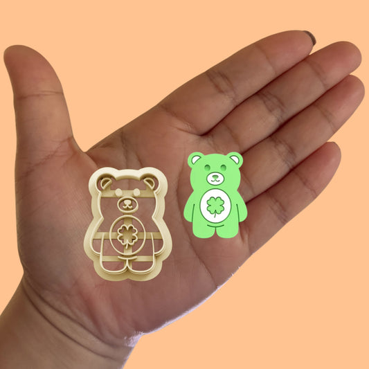 Lucky Bear Clay Cutter, Saint Patrick's Day Clay Cutter
