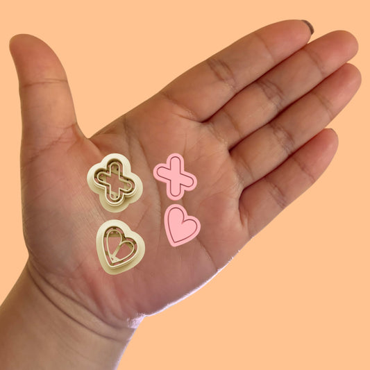 XO Earring Combo Valentines Clay cutter