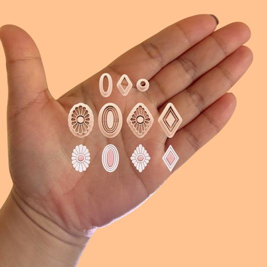 Art Deco Earring Pack with Precious Stones B Clay Cutters