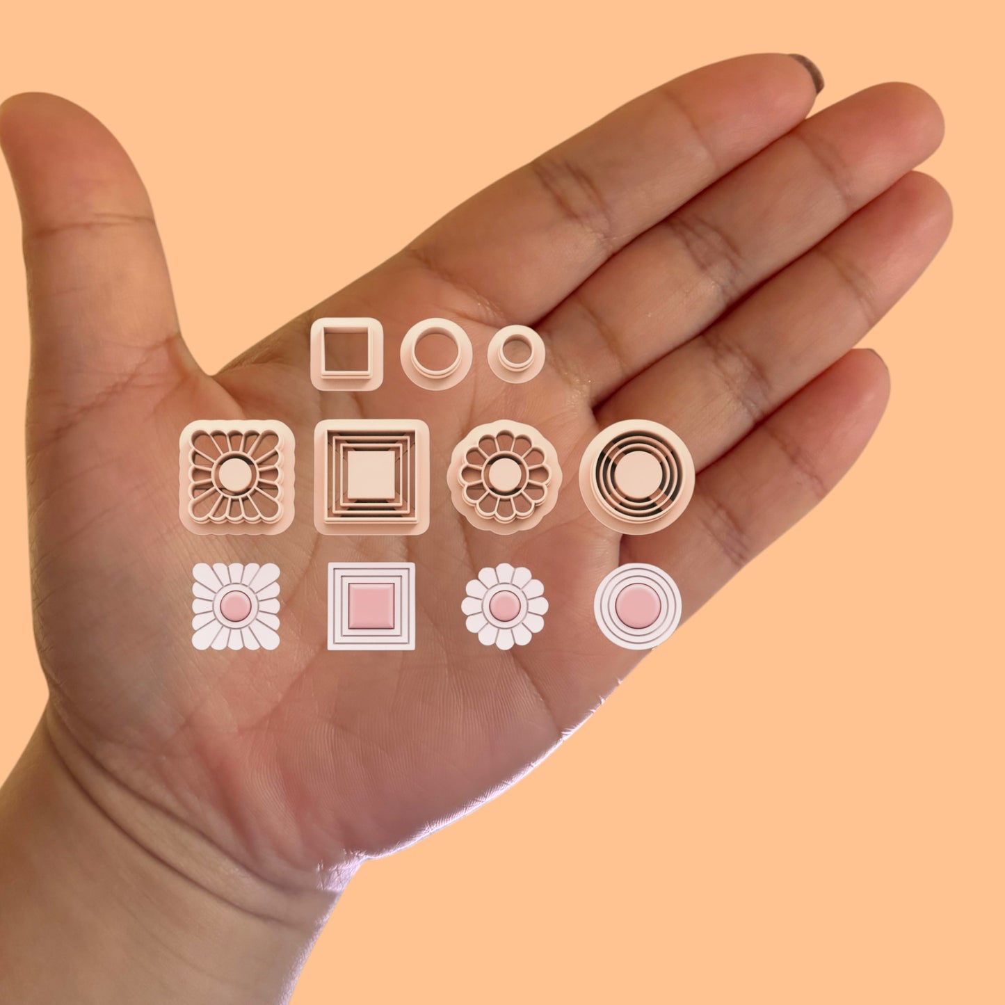 Art Deco Earring Pack with Precious Stones A Clay Cutters