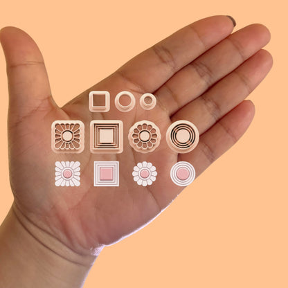 Art Deco Earring Pack with Precious Stones A Clay Cutters