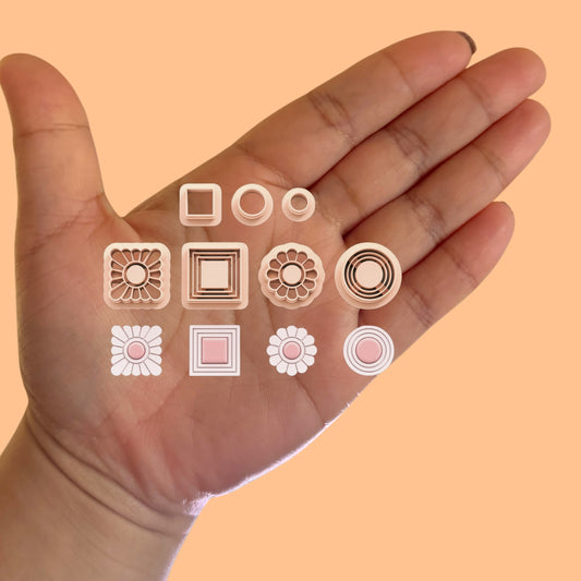 Art Deco Earring Pack with Precious Stones A Clay Cutters