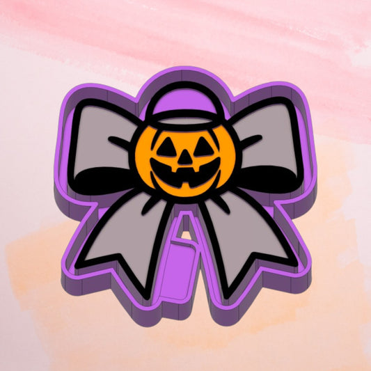 Halloween Pumpkin Bow Freshie silicone mold