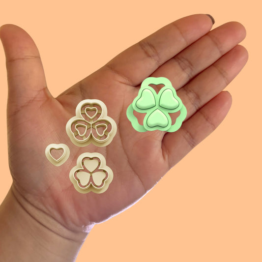 Clover Earring Combo with Precious Stones B  St Patrick Clay cutter