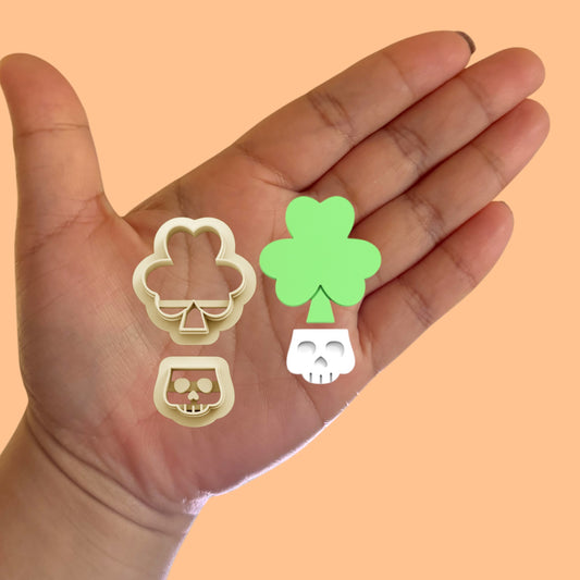 Skull and clover St Patrick Clay cutter