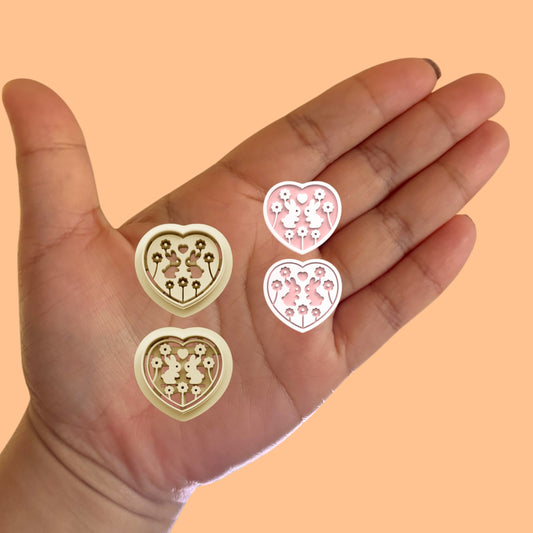 Lovers Cute Bunnies Polymerclay Cutter| Easter Cutter