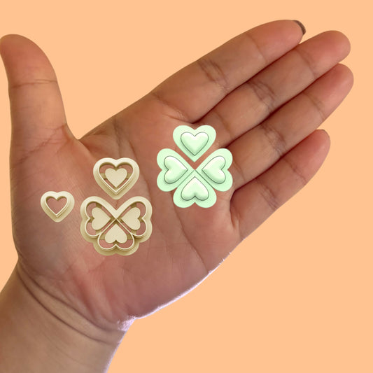 Clover Earring with Precious Stones A St Patrick Clay cutter