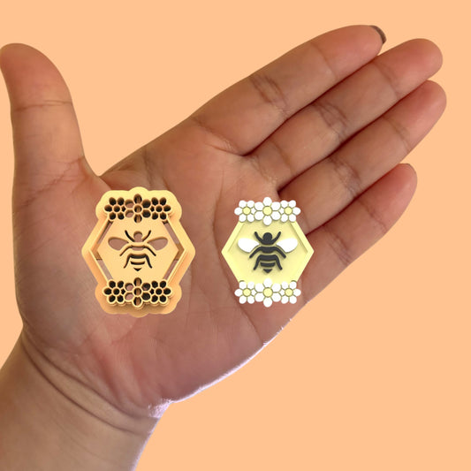 Honeycomb with a Bee Clay Cutter, Spring Clay Cutters