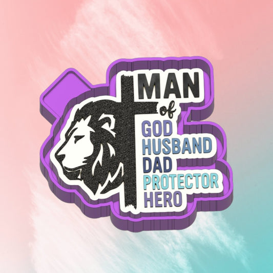 Man of God Christian Dad  Freshie  silicone mold
